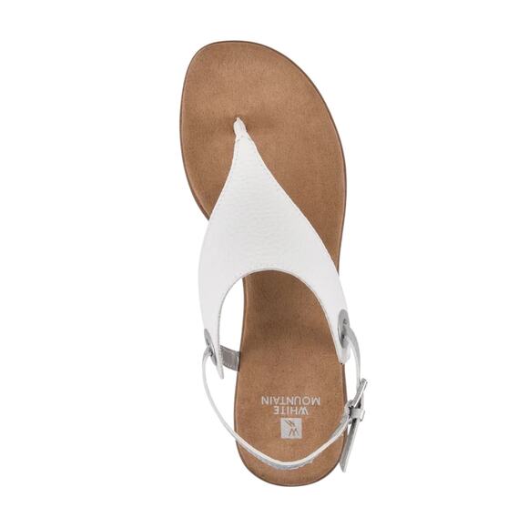 White Mountain Women's London Slingback Thong Flat Sandals White Size 6 - Picture 4 of 5